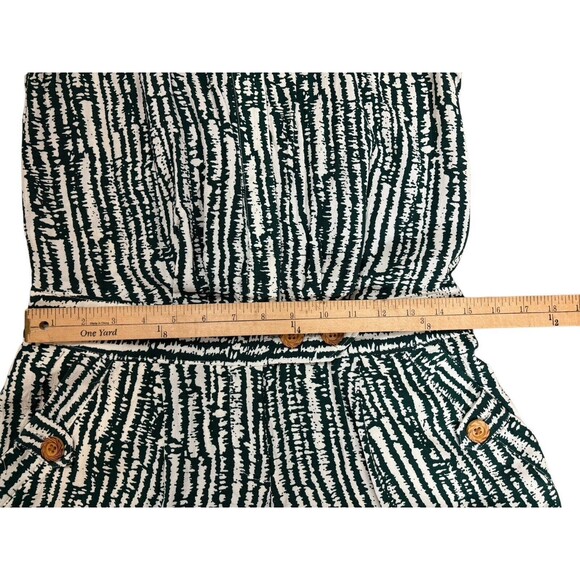 Anthropologie ETT TWA Sleeveless Romper Women's Size 0 Green & White Pockets - Picture 12 of 16